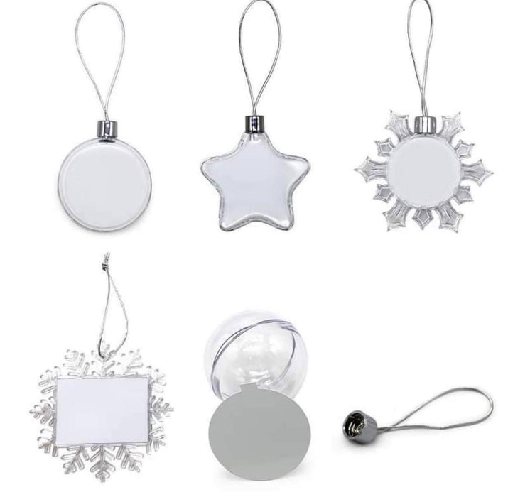 Clear Floating Plastic Christmas Ornaments